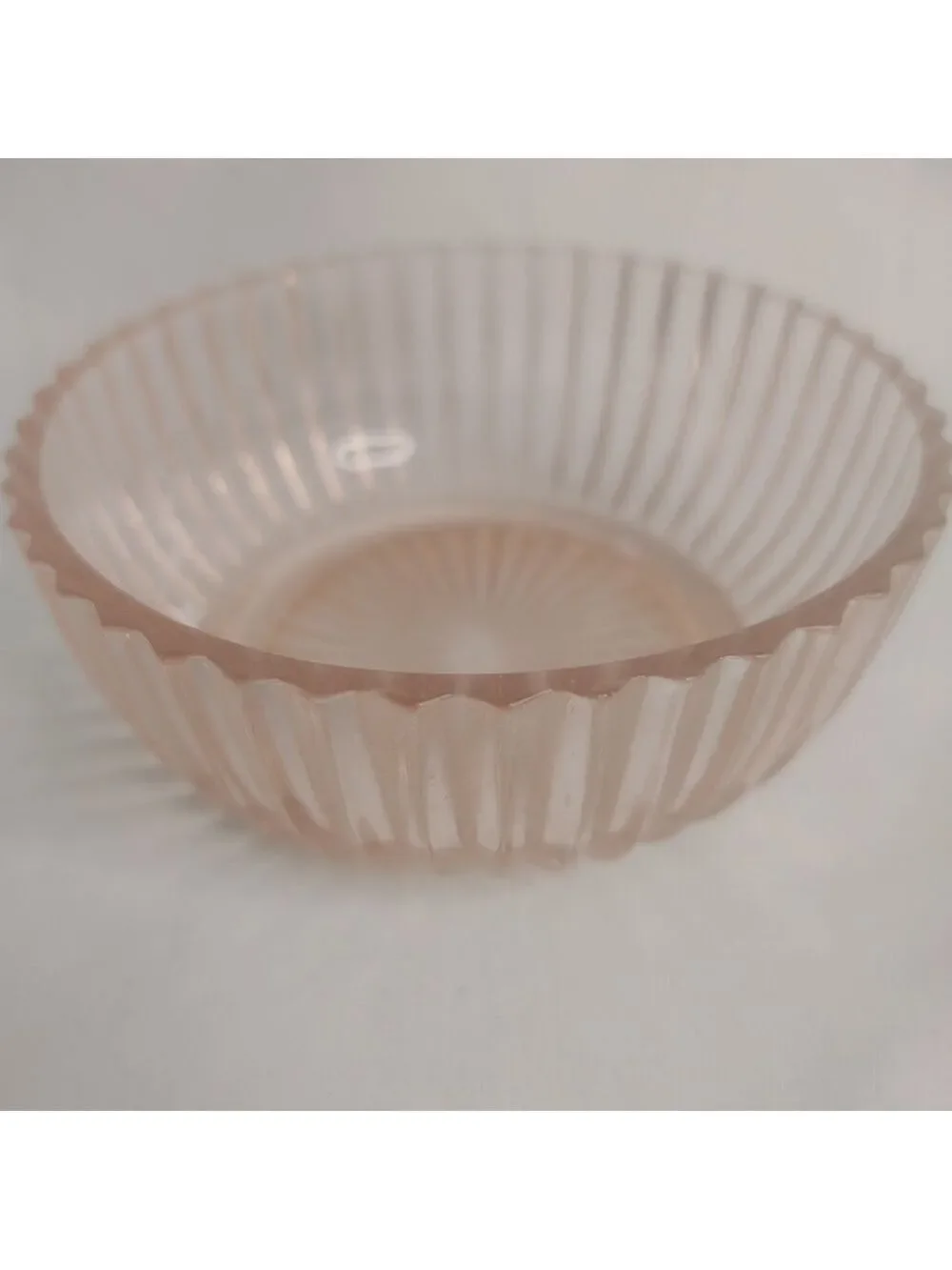 Vintage Anchor Hocking Queen Mary Pink Depression Glass Ribbed Berry Bowl